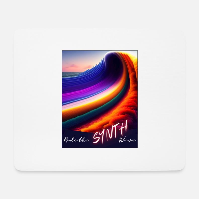 Ride the Synthwave - Mousepad (Querformat) - Weiß