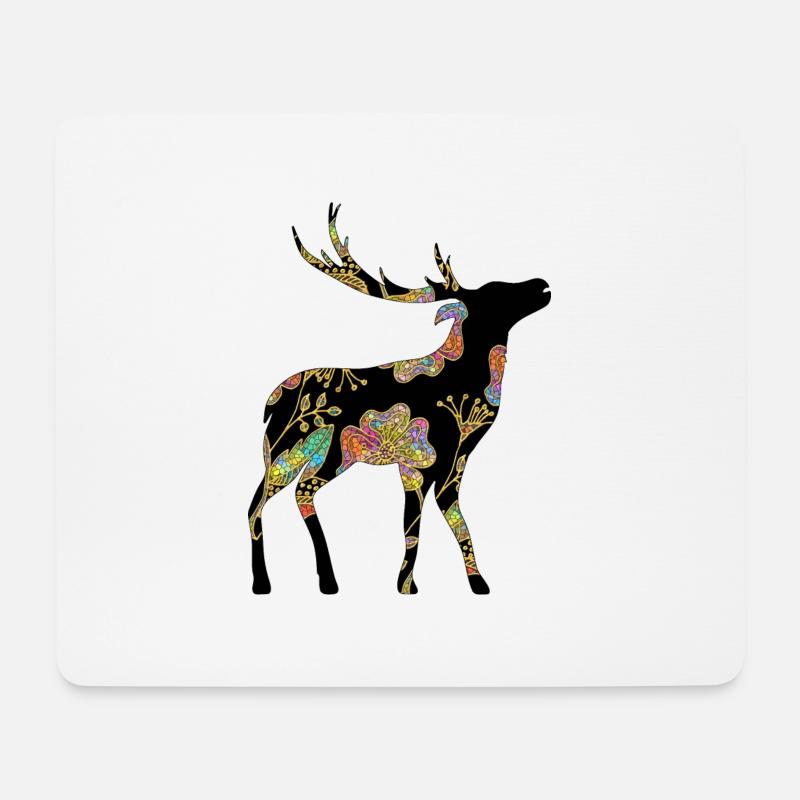 Hirsch - Mousepad (Querformat) - Weiß