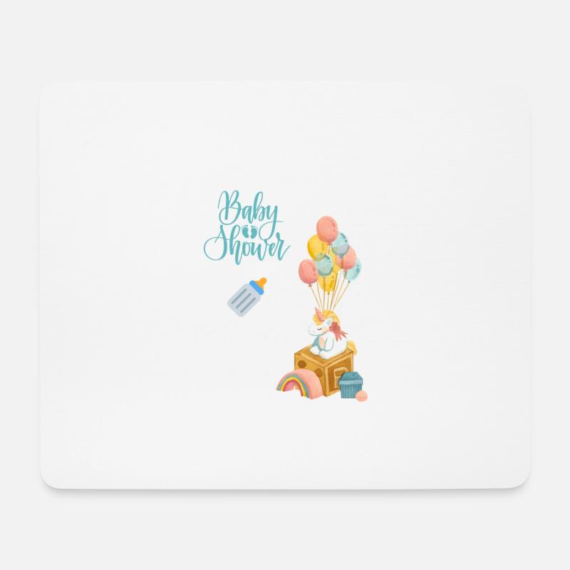 Babyshower 2 - blau - Mousepad (Querformat) - Weiß