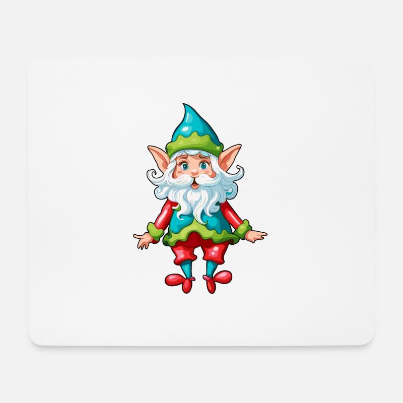 Wichtel / Zwerg / Fee / Weihnachten / Elf - Mousepad (Querformat) - Weiß