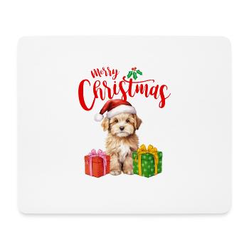 Merry Christmas, Dog - Mousepad (Querformat) - Weiß - Vorne