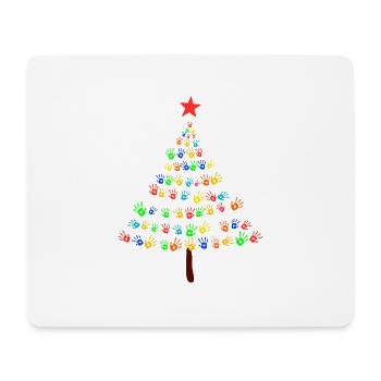 Arbre de Noël Enfants Paix - Tapis de souris (format paysage) - blanc - Devant