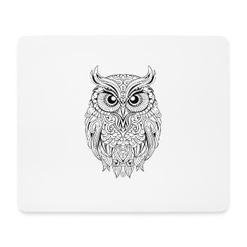 Hibou Boho magique mythique avec des motifs - Tapis de souris (format paysage) - blanc - Devant
