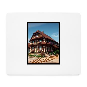 Alsatian House Digital Painting - Mouse Pad (horizontal) - white - Front