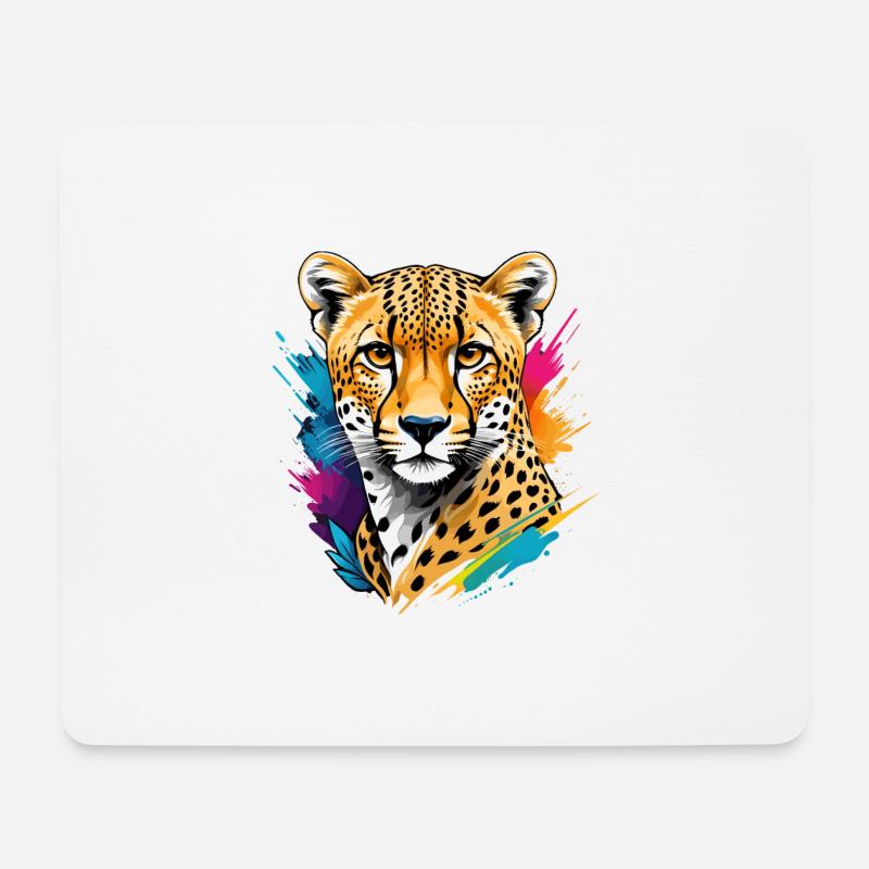Gepard - Mousepad (Querformat) - Weiß