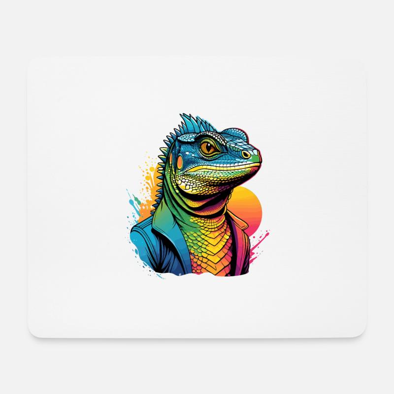 Draco Eidechse - Mousepad (Querformat) - Weiß