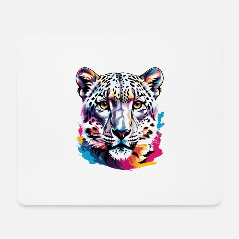 Schneeleopard - Mousepad (Querformat) - Weiß