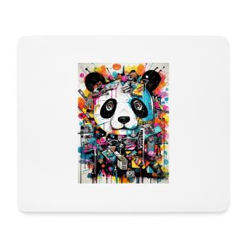 Géométrie Panda greffiti - Tapis de souris (format paysage) - blanc - Devant