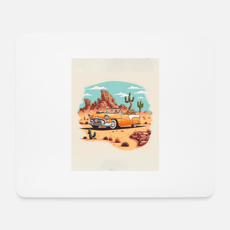 VOITURE VINTAGE - Tapis de souris (format paysage) - blanc
