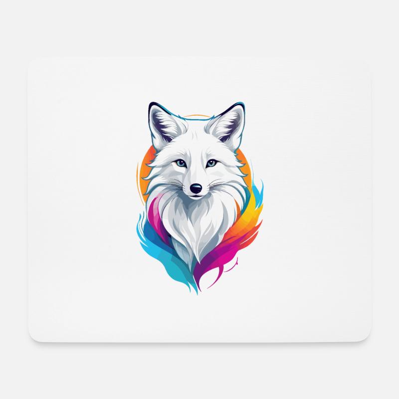 Polarfuchs - Mousepad (Querformat) - Weiß