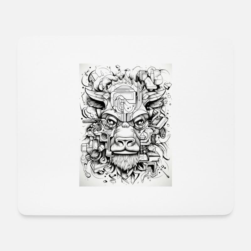 Bison Geometric - Mouse Pad (horizontal) - white