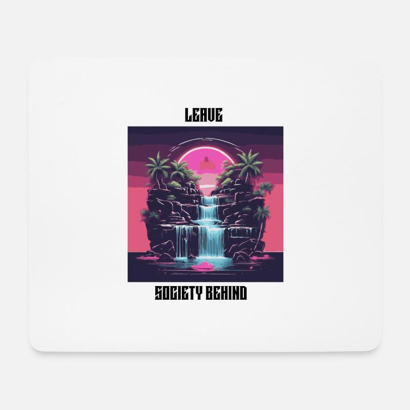 Leave Society Behind - Mousepad (Querformat) - Weiß