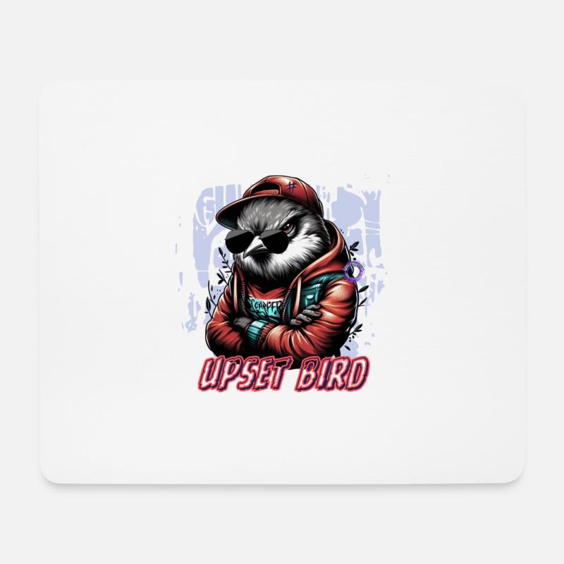VERÄRGERTER VOGEL - Mousepad (Querformat) - Weiß