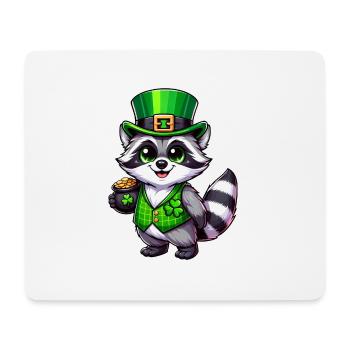 Chemise de bande dessinée Pot de raton laveur d’or de la Saint-Patrick - Tapis de souris (format paysage) - blanc - Devant