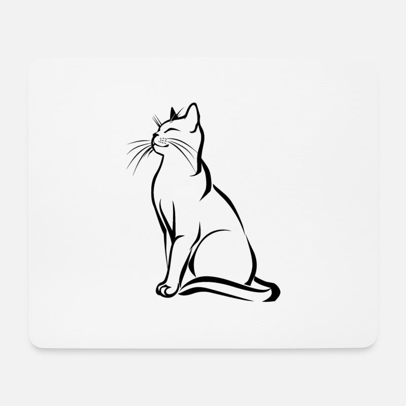 Katze, Katzenmotiv, Katzengesicht - Mousepad (Querformat) - Weiß