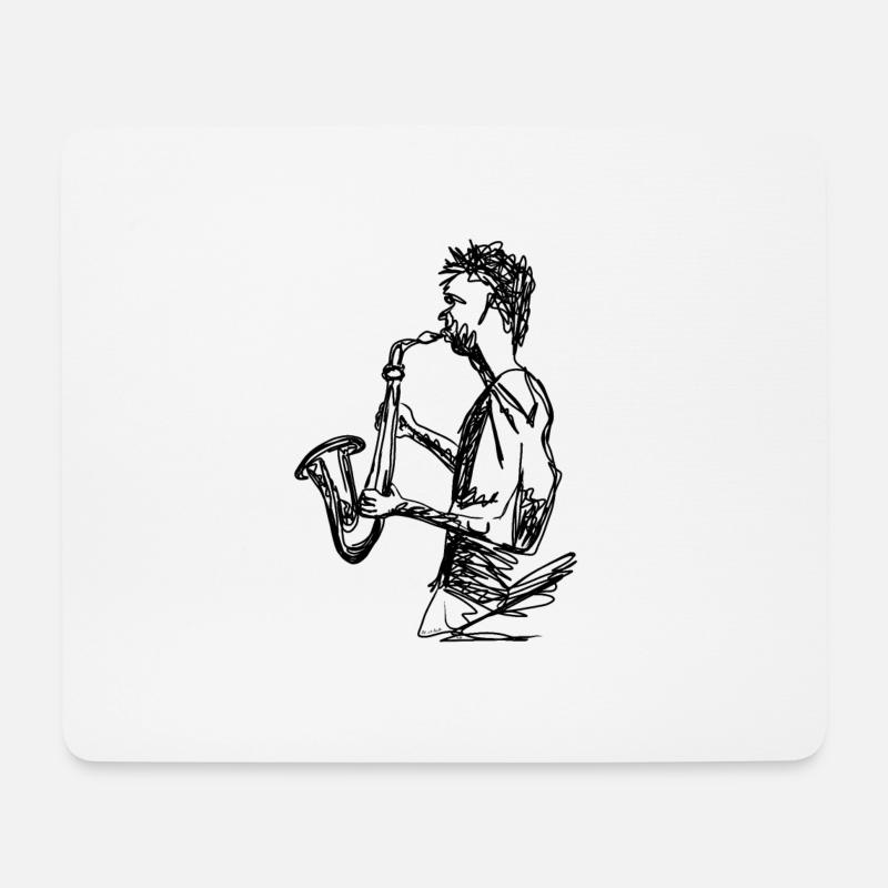 saxophone - Mouse Pad (horizontal) - white