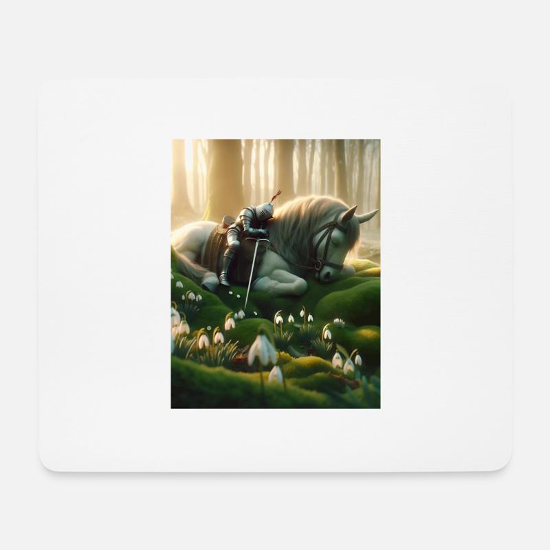 RitterSchlummer - Mousepad (Querformat) - Weiß