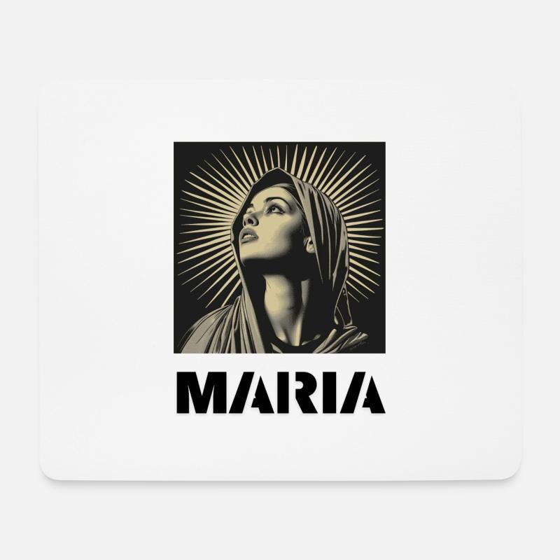 Maria - Mousepad (Querformat) - Weiß