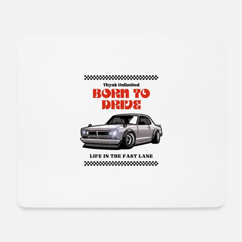 Born to drive - Mousepad (Querformat) - Weiß