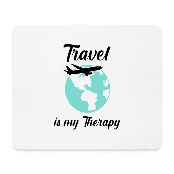 travel is my therapy - Mouse Pad (horizontal) - white - Front