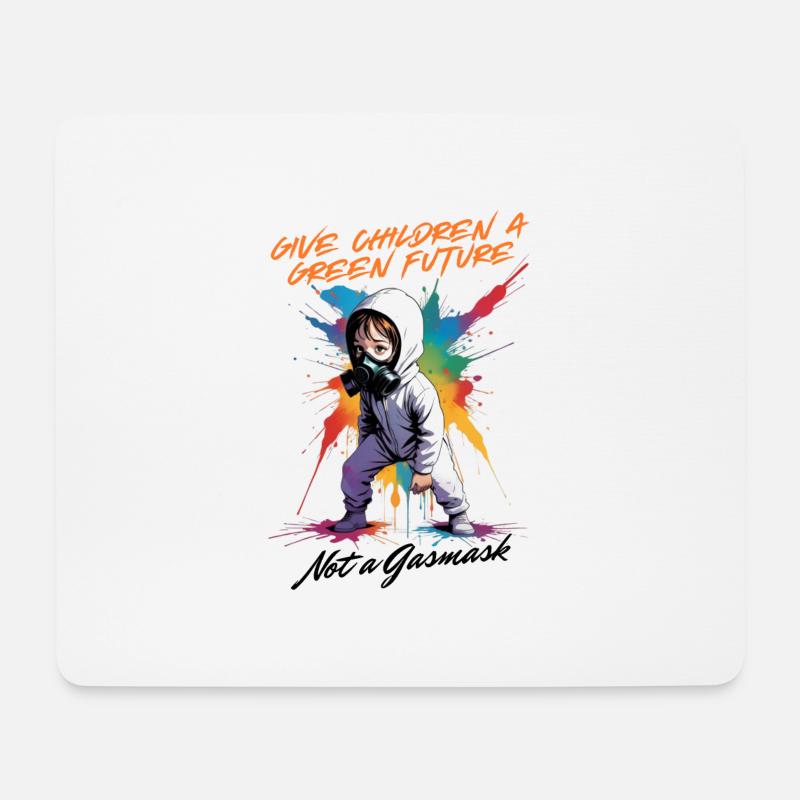 Give Children a Green Future, Not a Gasmask ! - Mousepad (Querformat) - Weiß
