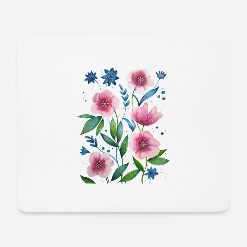 Blumen - Mousepad (Querformat) - Weiß