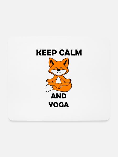 yoga fuchs keep calm - Mousepad (Querformat) - Weiß