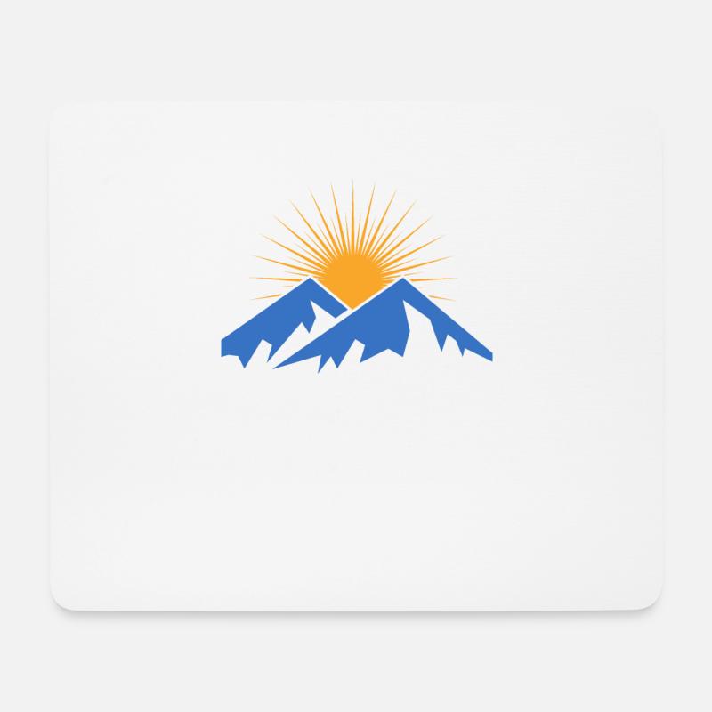 Berge mit Sonne - Mousepad (Querformat) - Weiß