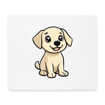 Labrador Chien Bande Dessinée Mignon - Tapis de souris (format paysage) - blanc - Devant