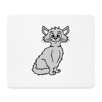 Pretty Cat Looking Happy Cheerful Smiling - Mouse Pad (horizontal) - white - Front