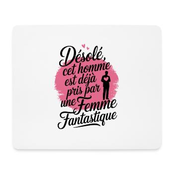 Désolé cet homme est déjà pris par une femme - Tapis de souris (format paysage) - blanc - Devant