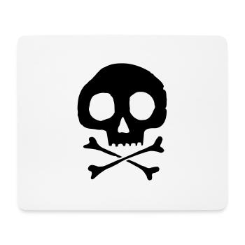 Crâne et os - Tapis de souris (format paysage) - blanc - Devant