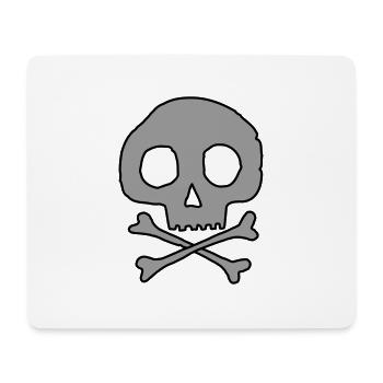 Crâne et os - Tapis de souris (format paysage) - blanc - Devant