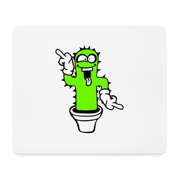 Kaktus Kakteen Gesicht Stachelig Lustig Grimasse - Mousepad (Querformat) - Weiß - Vorne