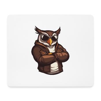 Owl Comic Cool - Mouse Pad (horizontal) - white - Front