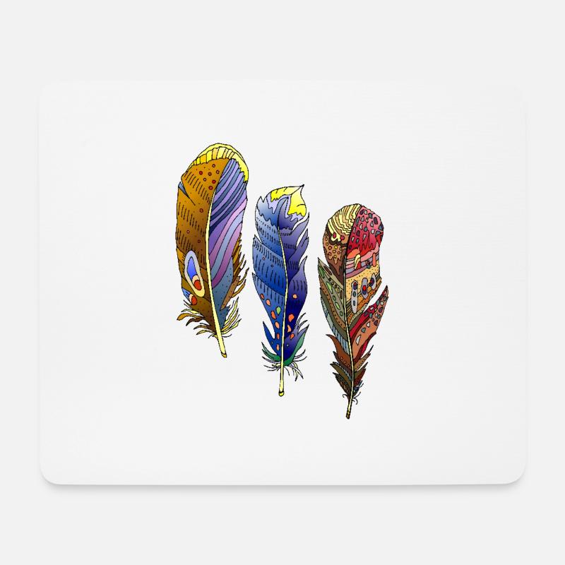 Feder - Mousepad (Querformat) - Weiß