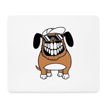 chien monstre méchant dangereux dents sourire sourire - Tapis de souris (format paysage) - blanc - Devant