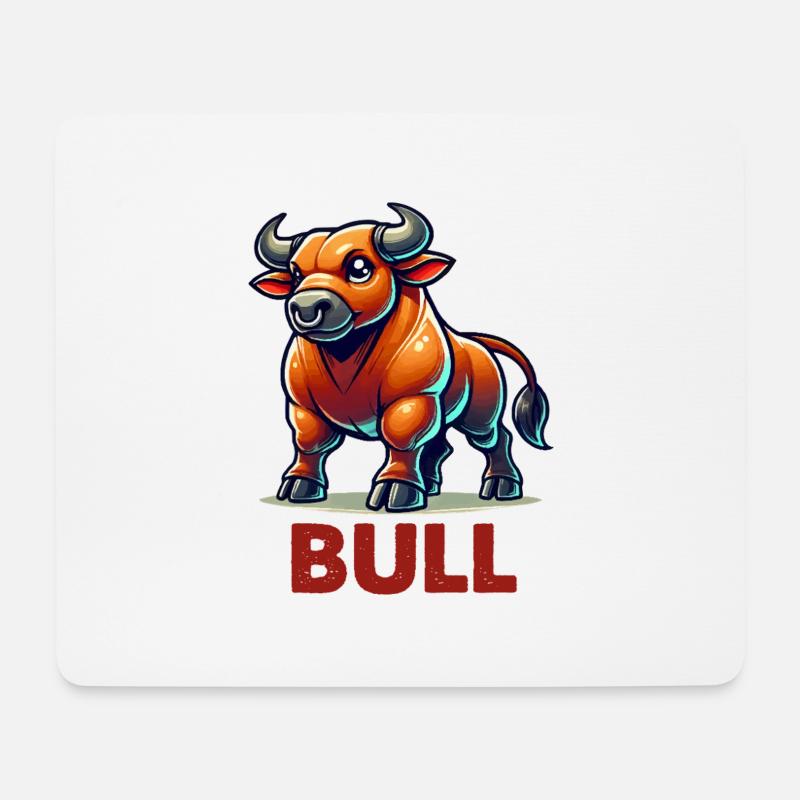 stier comic - Mousepad (Querformat) - Weiß