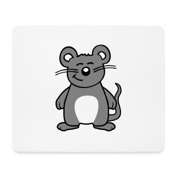 Maus Mäuschen Süße Kleine Ratte Nager Freundlich - Mousepad (Querformat) - Weiß - Vorne