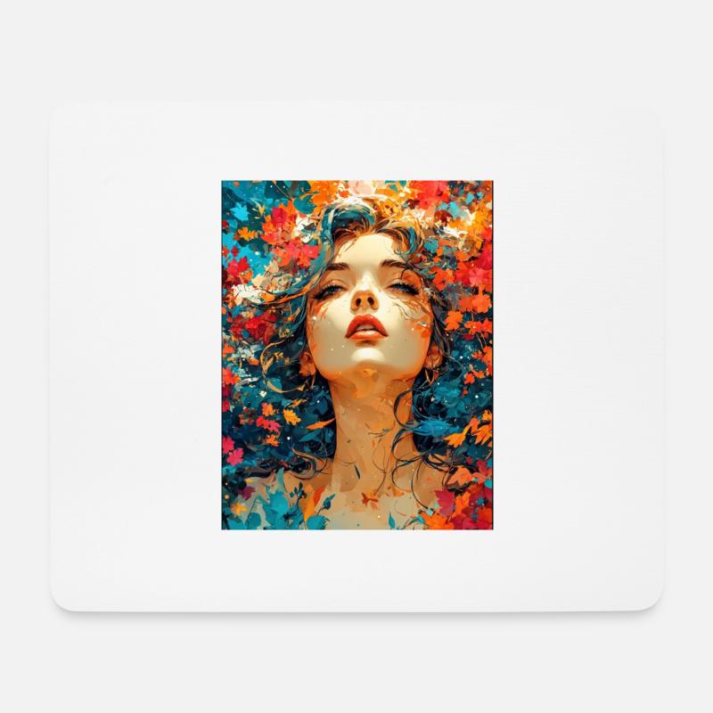 Herbstliche Zusammensetzung - Mousepad (Querformat) - Weiß