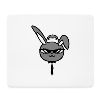 Bunny Sunglasses Cappy Tie Cool Hat Comic - Mouse Pad (horizontal) - white - Front