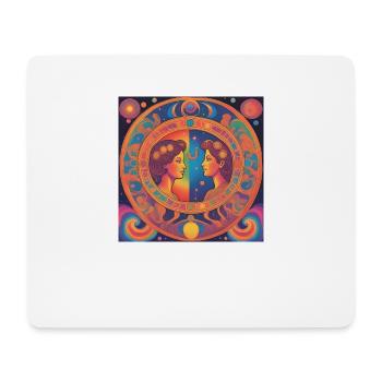 Cadeau de l’horoscope étoile Gémeaux - Tapis de souris (format paysage) - blanc - Devant