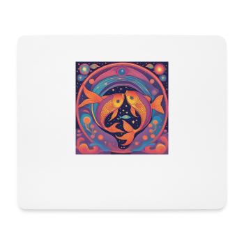 Fische Sternzeichen Astrologie Geschenk - Mousepad (Querformat) - Weiß - Vorne
