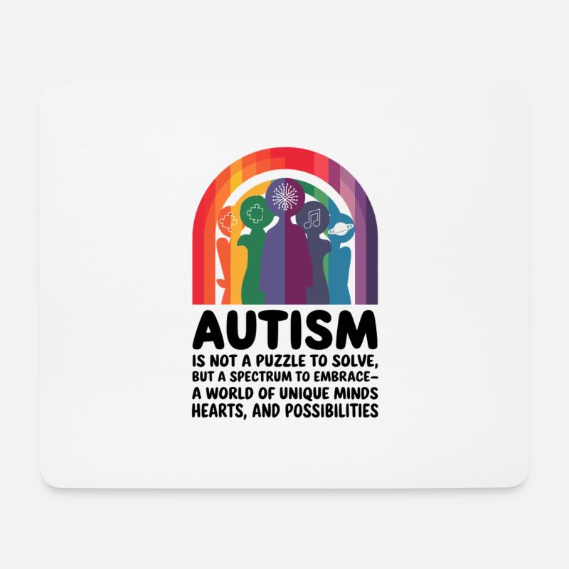 Neurodiversität umarmen - Autismus-Spektrum - Mousepad (Querformat) - Weiß