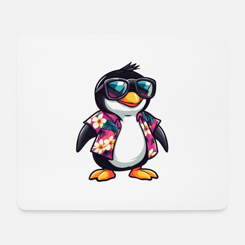Pinguin Comic Lustig Sommer - Mousepad (Querformat) - Weiß