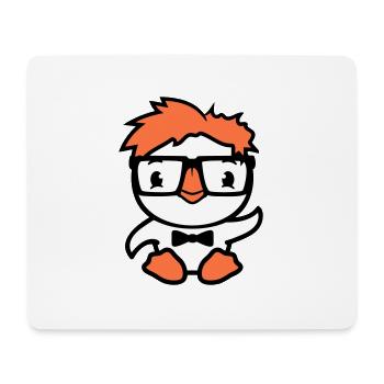 Bird Duck Nerd Geek Clever Intelligent Lunettes à monture en corne - Tapis de souris (format paysage) - blanc - Devant