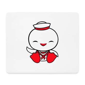 Canard marin marin marin chapeau de marin ondulant joyeusement - Tapis de souris (format paysage) - blanc - Devant