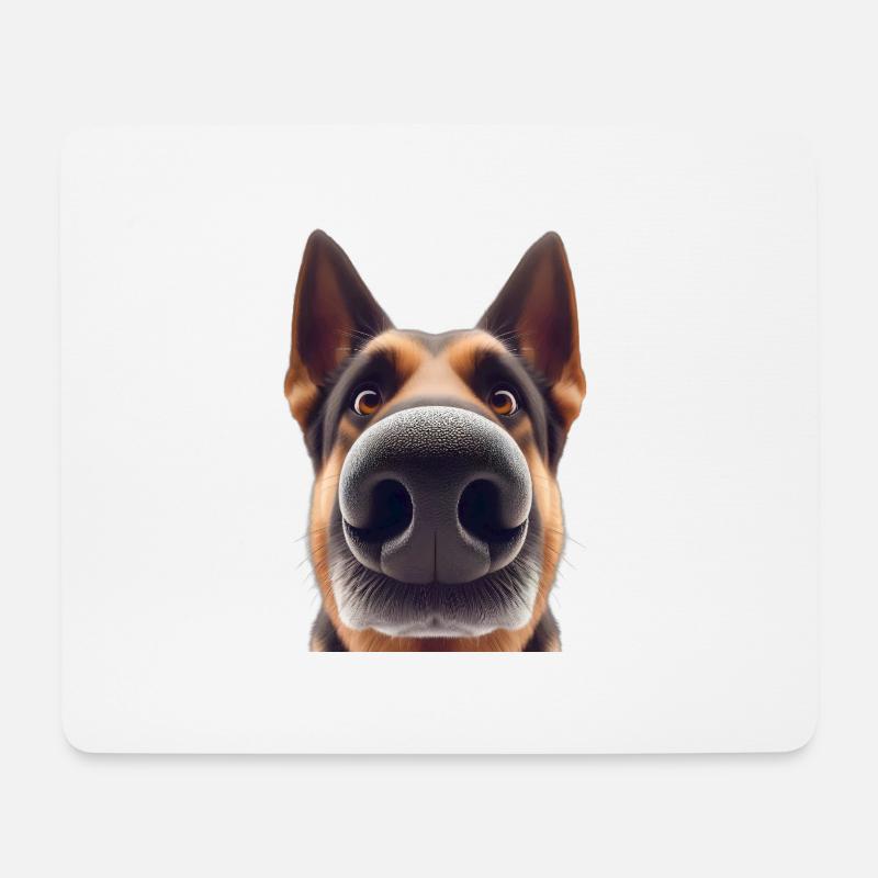 Hundekopf 9 Schäferhund - Mousepad (Querformat) - Weiß