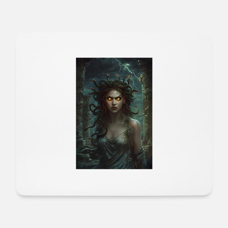Medusa Mythologie Mythos Geschenk - Mousepad (Querformat) - Weiß