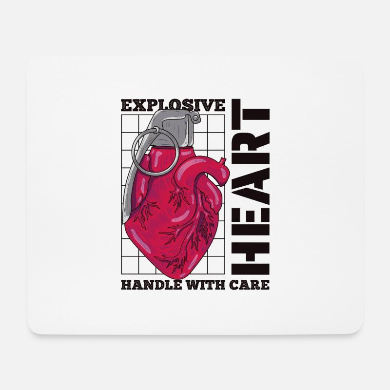 Exploding Heart - Mouse Pad (horizontal) - white